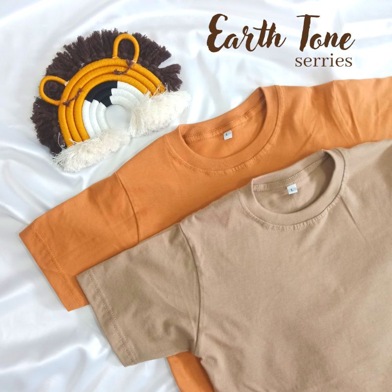Kaos Anak Polos Earth Tone Cotton Combed 30s Asli