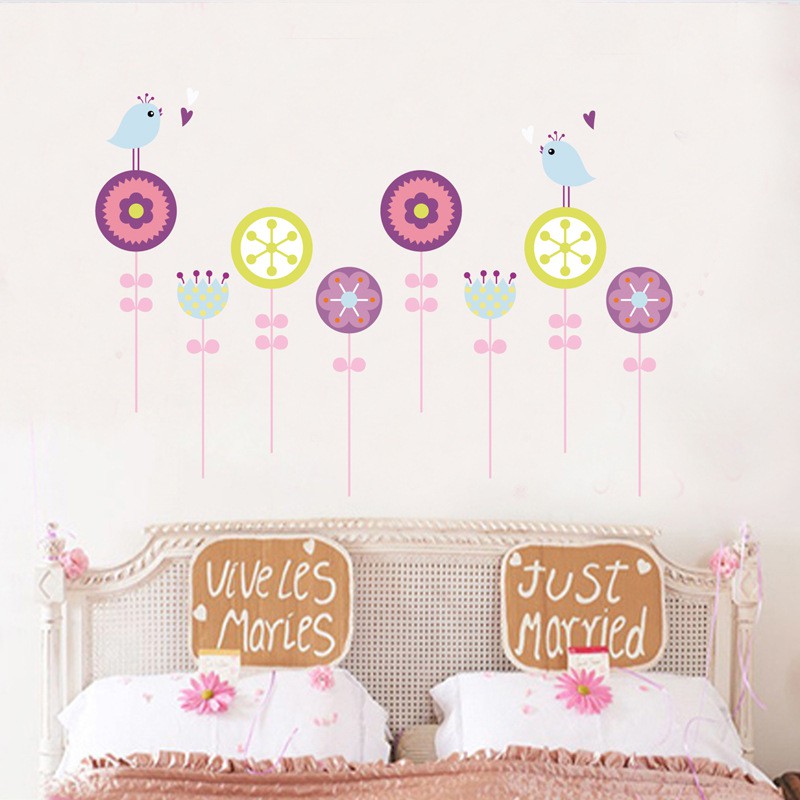 RELIZA WALL STICKER / STIKER DINDING RUMPUT BUNGA BULAT POLKADOT FLOWER JM8177 WALLSTICKER