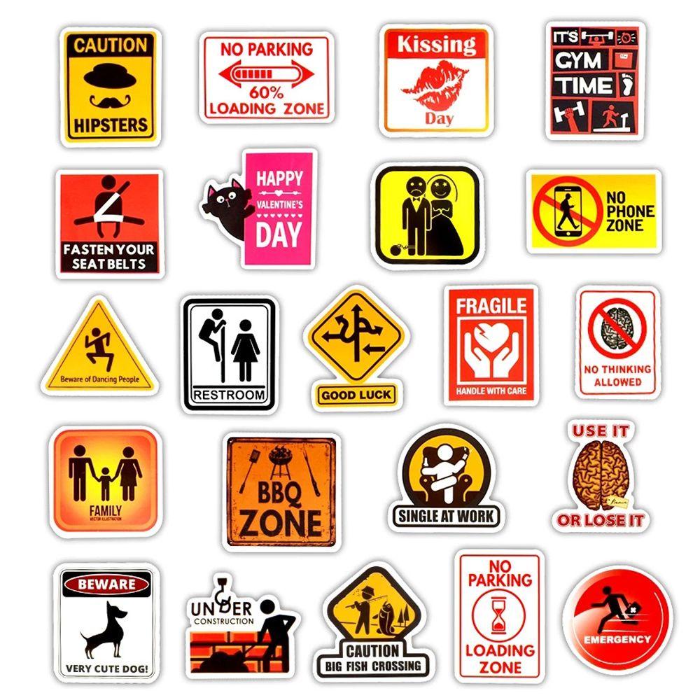 【 ELEGANT 】 Signs Stiker Notebook Koper Bagasi Gitar DIY Scrapbook Motor Alat Tulis Stiker Mobil Sticker Banning Reminder