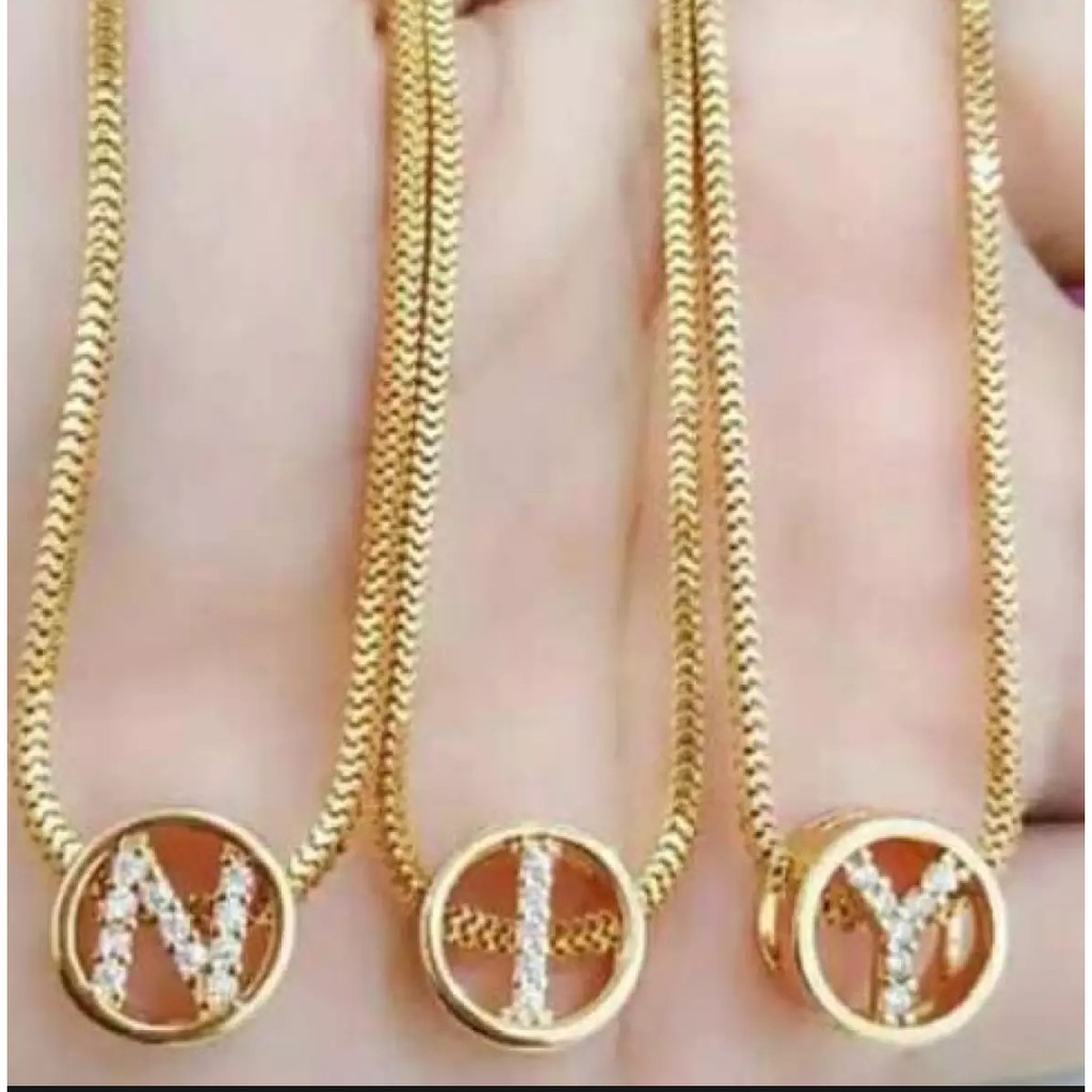 Kalung Plus Liontin Huruf A-Z gold dan silver Untuk Pilihan Huruf Bisa Chat Kami (COD)