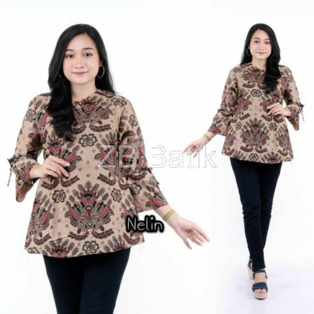 Batik Dolby Dolbi Dobby Doby Tenun Sutra Tulis Katun ATBM Baron ATASAN BATIK WANITA sogan