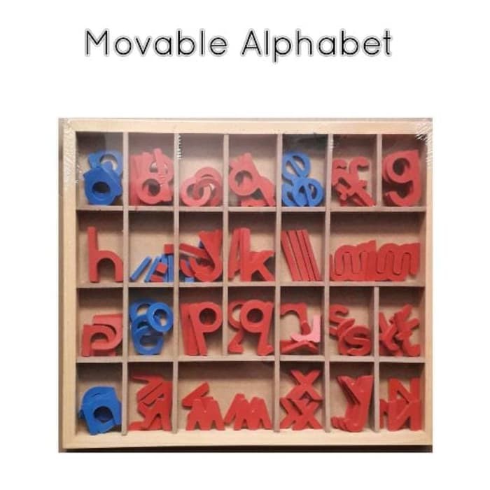 Mainan Edukasi Anak // Montessori Movable Alphabet Balok Kayu Abjad Huruf Kecil