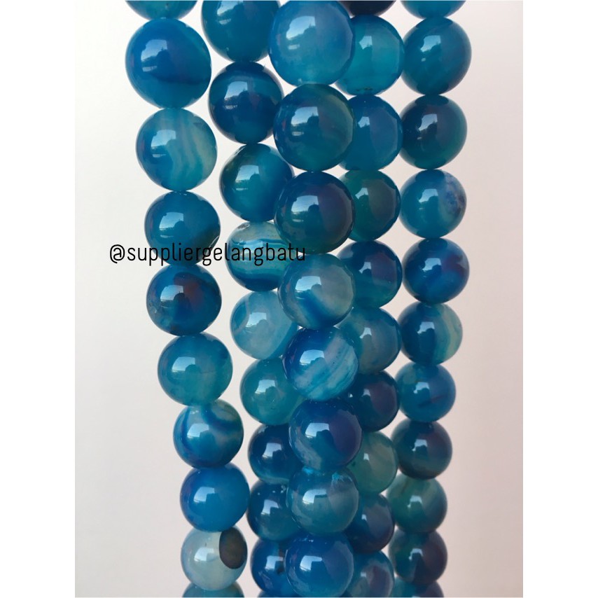 12mm aquamarine kilap grade natural aksesoris korea gelang kalung batu beads supplier craft fashion