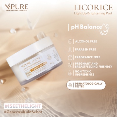 ✨ AKU MURAH ✨ NPURE LICORICE Light Up Brightening Pad / Clear pad