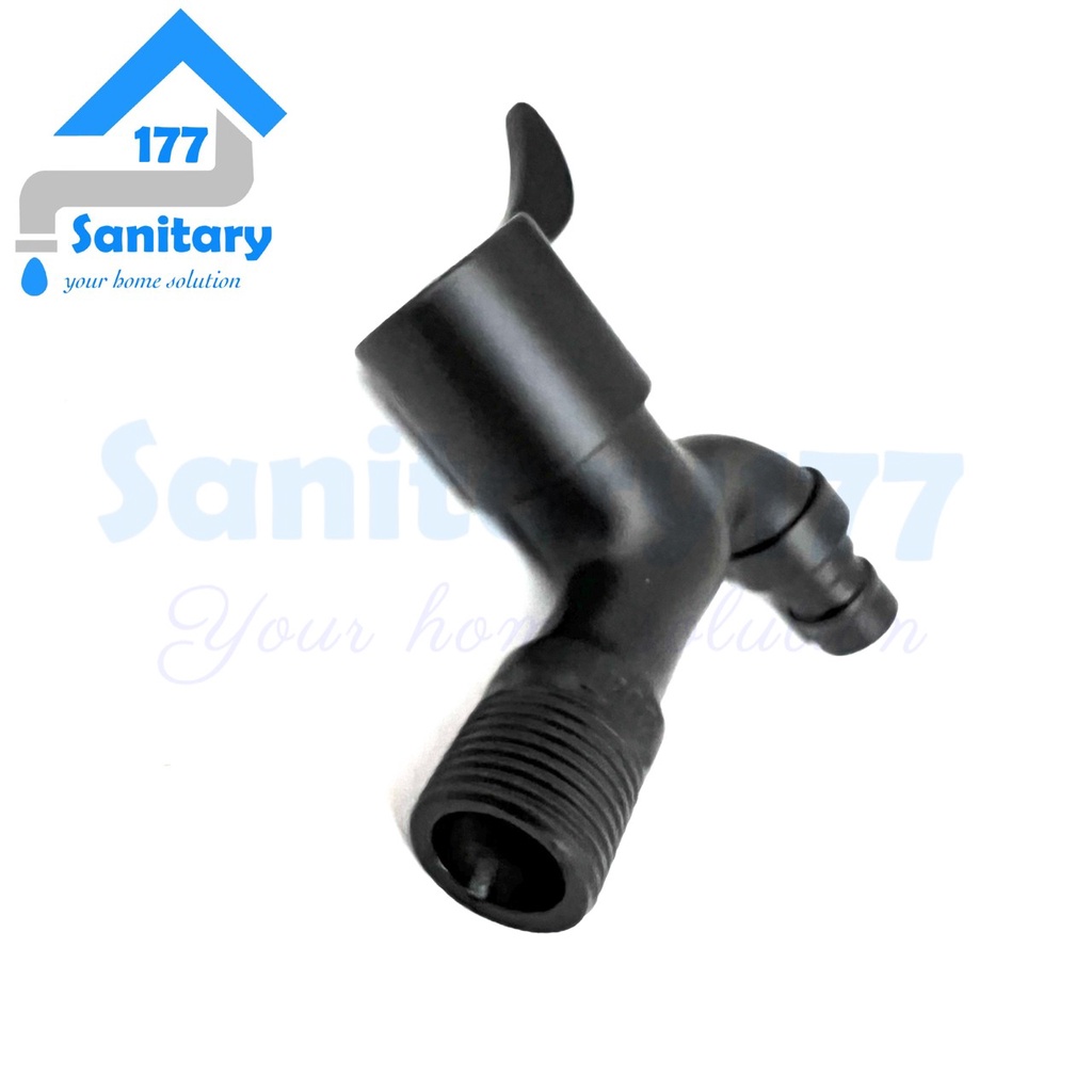 Kran air Taman HITAM Stainless Minimalis Murah BRC-Keran air tembok faucet Black wall stenlis kran wudhu cuci