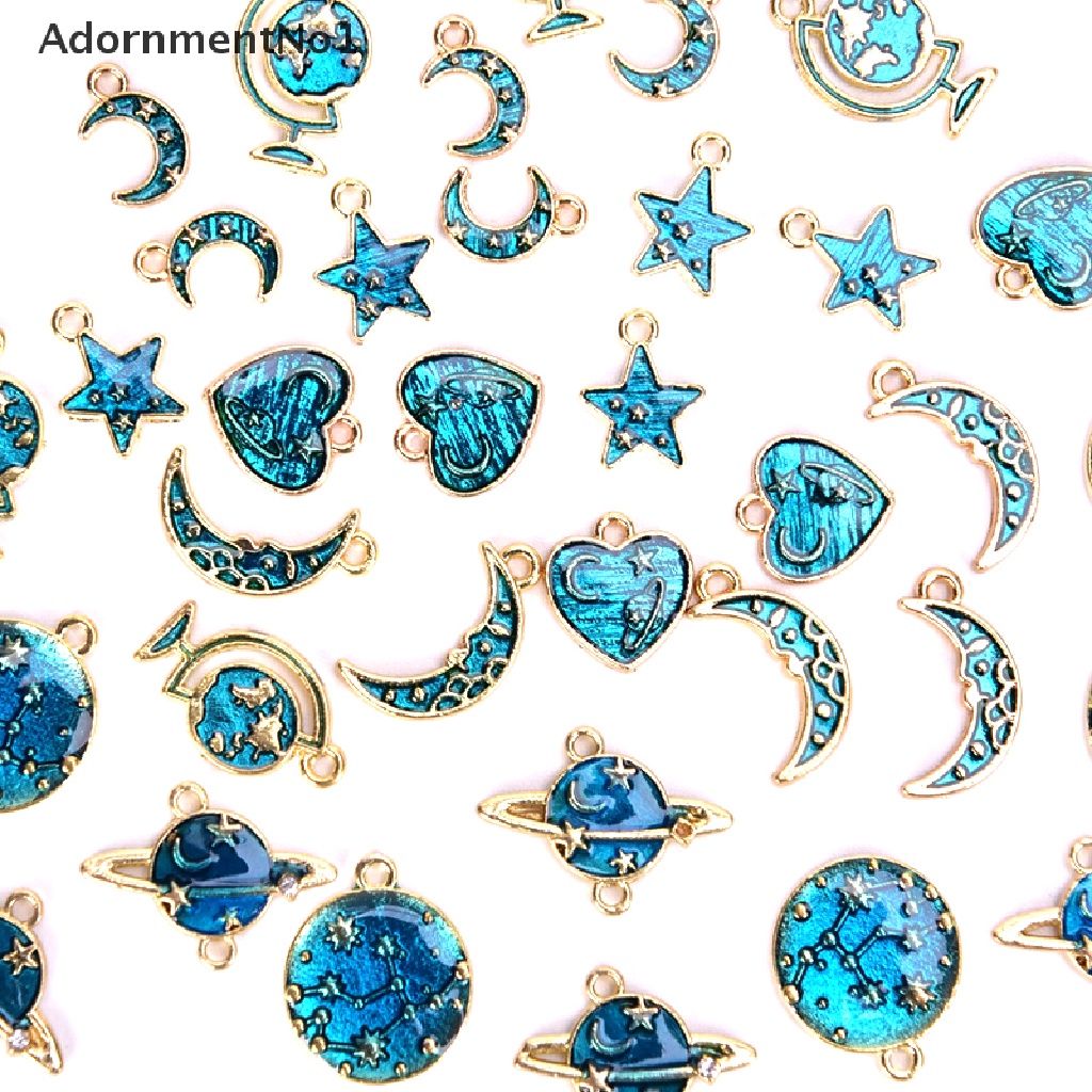 (AdornmentNo1) 10pcs / Set Liontin Enamel Alloy Seri Universe Untuk DIY Perhiasan Charms