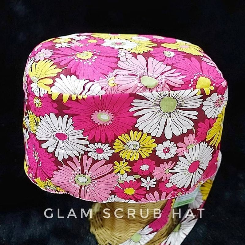 Topi operasi motif - scrub hat - topi bedah - topi dokter/perawat/bidan - topi katun APD