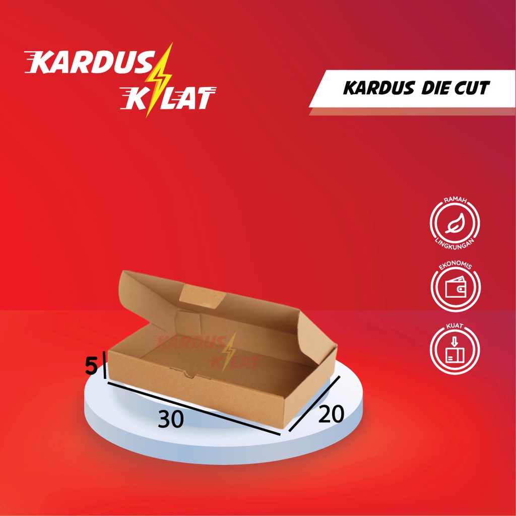 

Kardus Die Cut 30x20x5 - Karton Box Dus Packaging Hampers Pizza Brownies Baju Tas Kue Roti Murah