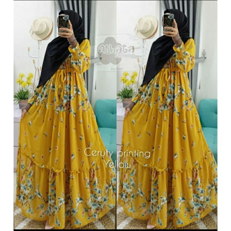 GAMIS CERUTY/GAMIS WANITA/GAMIS MOTIF BUNGA/GAMIS POPULER/COD/CERUTY ORI ATHATA