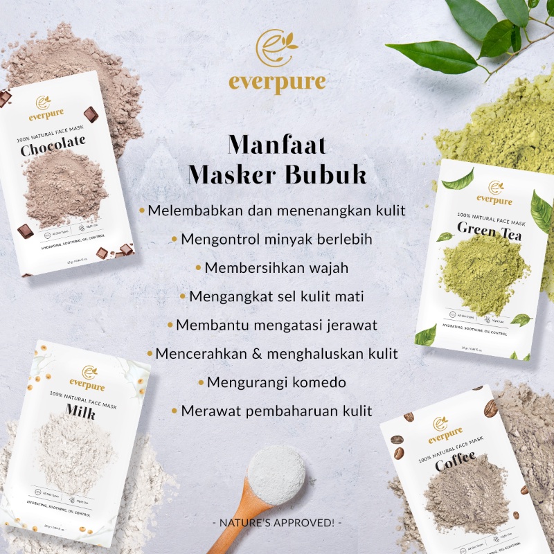 EVERPURE 100% Natural Face Mask Masker Bubuk 25gr