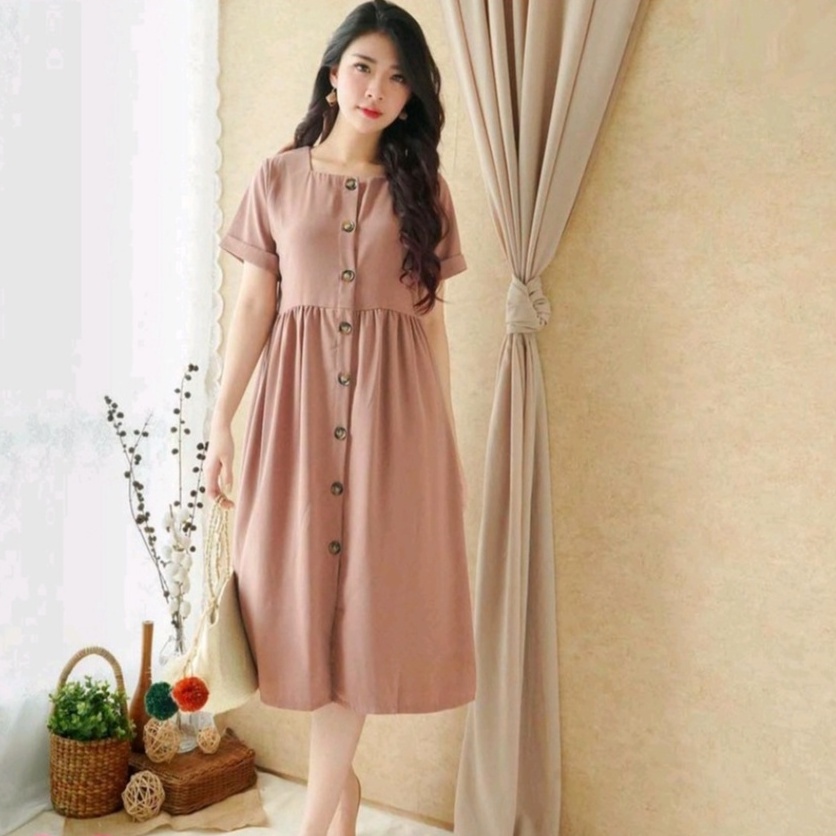 DRESS ONETHIA LONG SQUARE/DRESS WANITA/DRESS/CASUAL DRESS