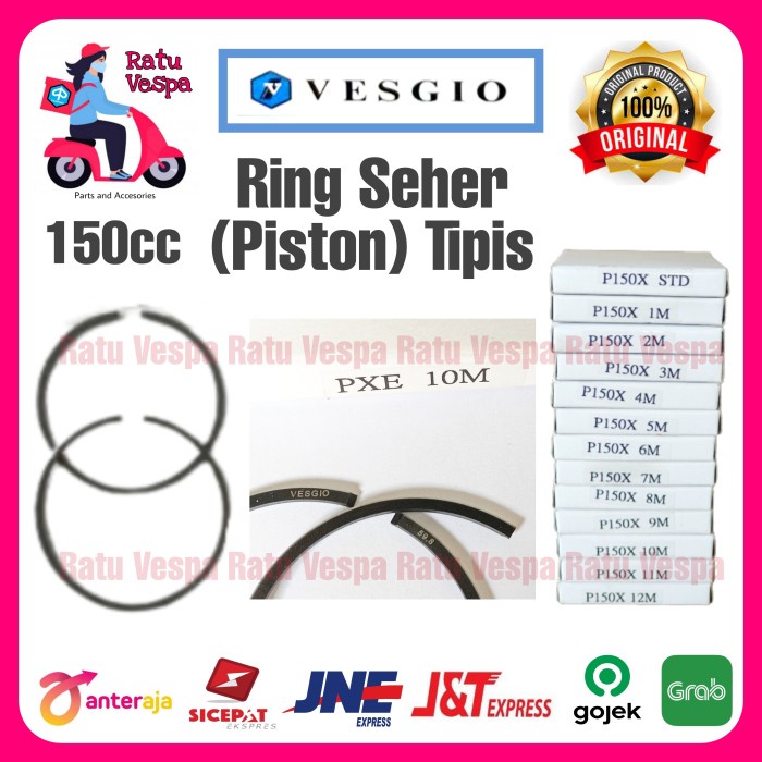 Ring Seher Piston Tipis 0M-12M Vespa 150cc VESGIO original - 0M