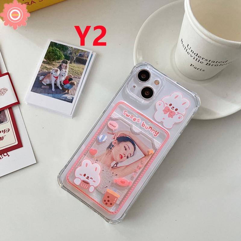 Bening Tempat Kartu Case Redmi A1 10 10c 9 9A 9C NFC Redmi Note 11 10 10s 9 Pro Note9 Mi 12 12x11 Lite POCO X3 Pro NFC POCO M3 Beruang Lucu Sweet Bunny Dompet Slot Soft Cover