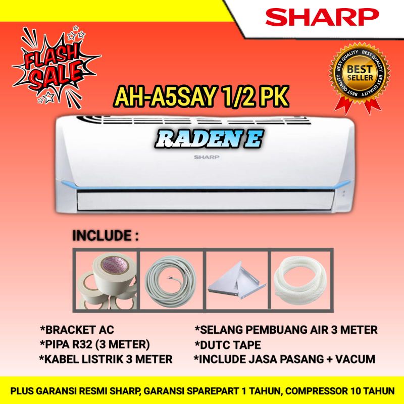 AC sharp 1/2 pk AH-A5SAY free pasang+vacum