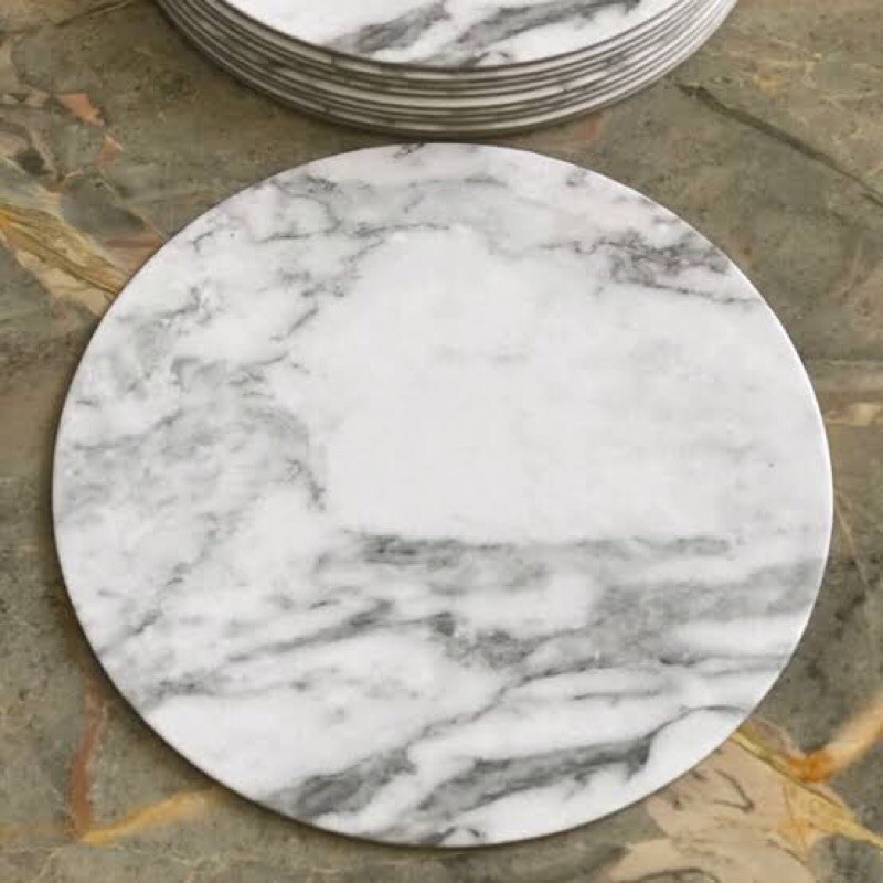 ALAS KUE TART TATAKAN MARBLE CAKE BOARD MARBEL MARMER BULAT LINGKARAN ELEGAN 24 x 24cm