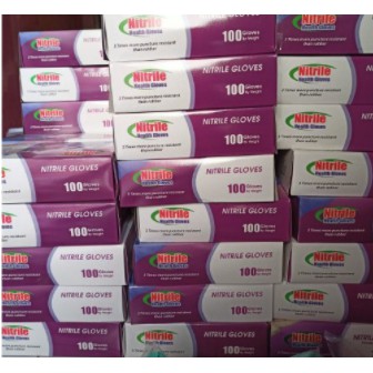 Sarung Tangan Medis Nitrile Gloves Ukuran M Handscoon isi 100PC