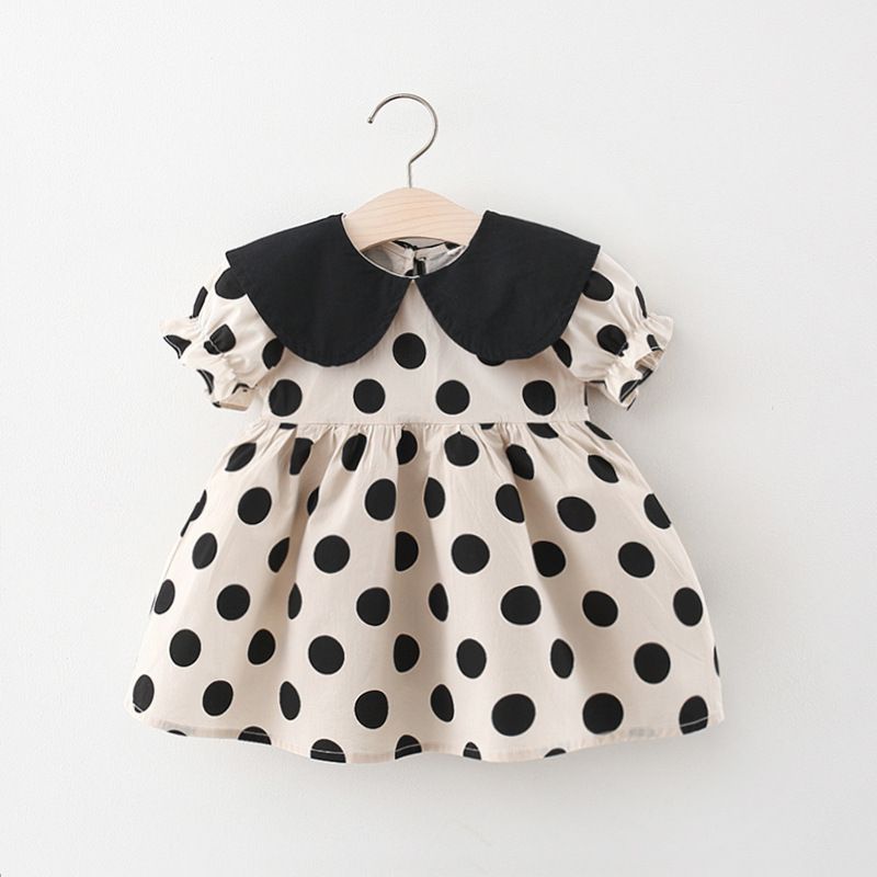 Dress bayi 0-2 tahun POLKADOT HITAM &amp; MERAH / GAUN BAYI baju bayi perempuan KUALITAS IMPORT