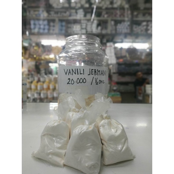 

Vanili Jerman Kemasan 50g / 5g ( Bks )