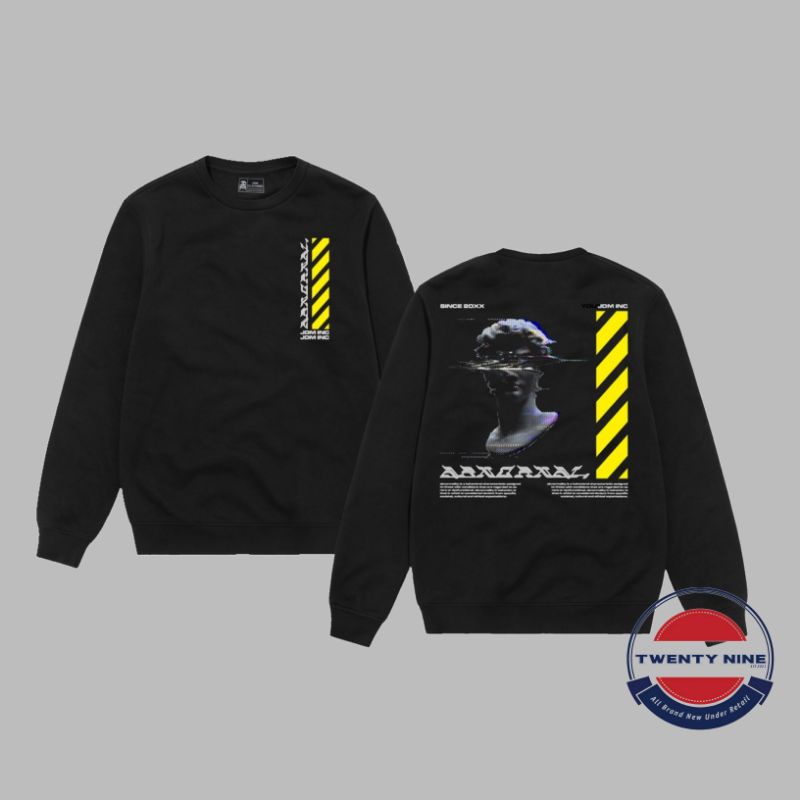 Crewneck Black Motif "Abnormal", Simpel Pria dan Wanita Premium Quality