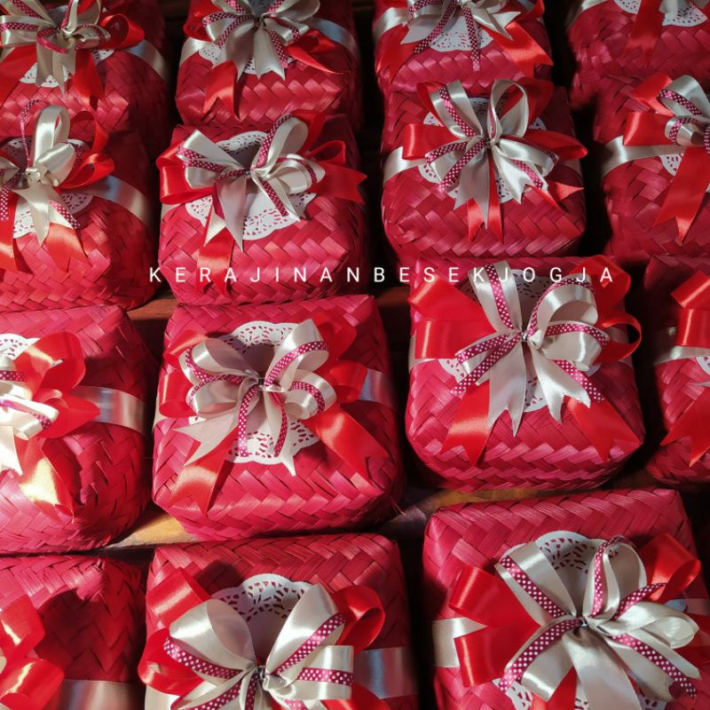 BESEK 15X15 WARNA PITA TUMPUK | besek snack besek nasi besek bambu