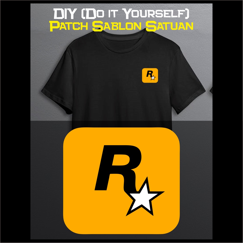 STIKER BAJU ROCKSTAR PATCH SABLON SATUAN DIY AKSESORIS FASHION KAOS PRIA