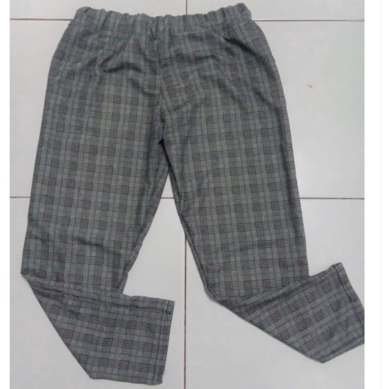 CELANA MOTIF KOTAK TARTAN KOREAN