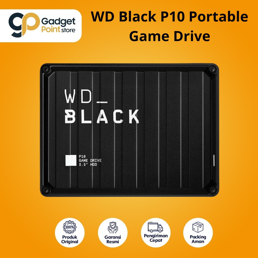 WD Hardisk Black P10 Portable Game Drive 2 TB | 2TB - Original Garansi Resmi 3 Tahun