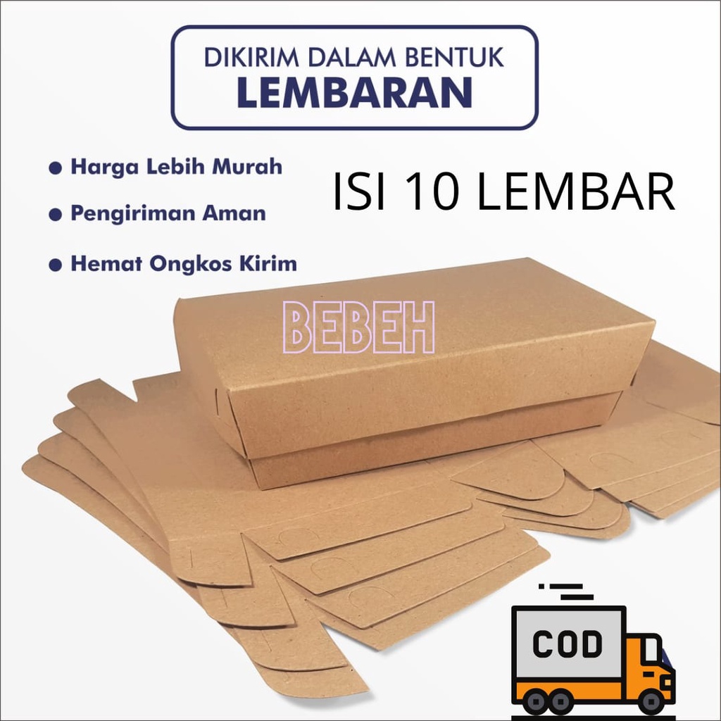 ( ISI 10PCS) LUNCH BOX KRAFT COKLAT LAMINASI / KRAFT LUNCH BOX S/M/L TEBAL 290gsm / KOTAK MAKAN KARDUS