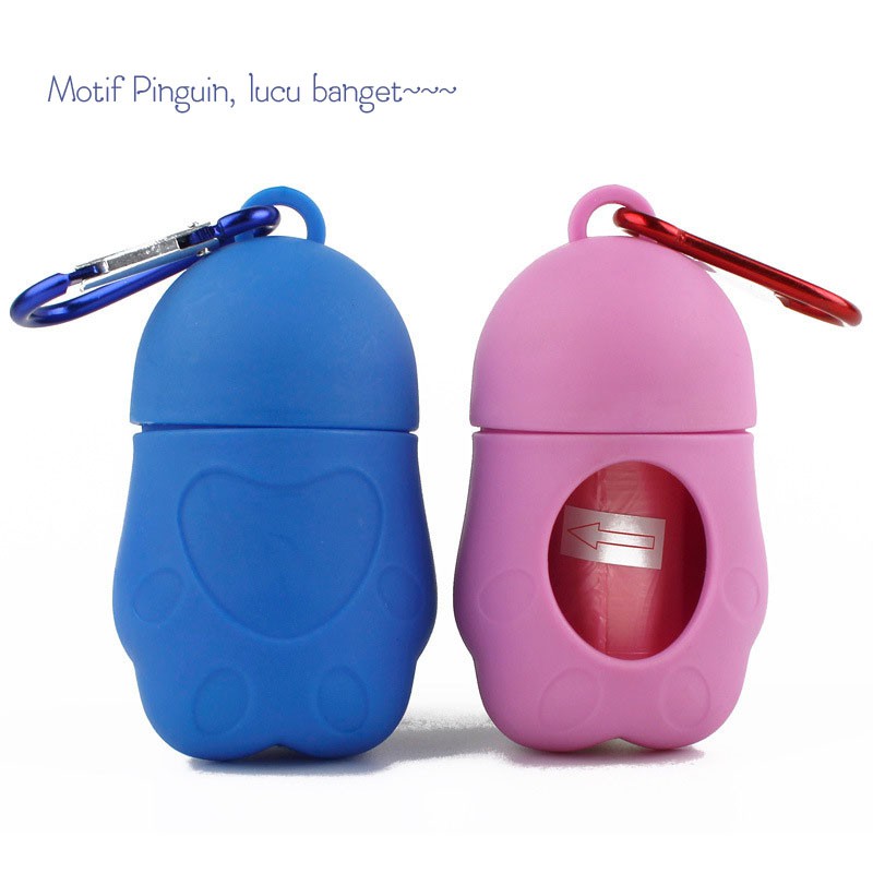 BD-005 Tempat Kantong Plastik Sampah Popok Serbaguna motif Pinguin/Baby Diapers Dispenser Bag