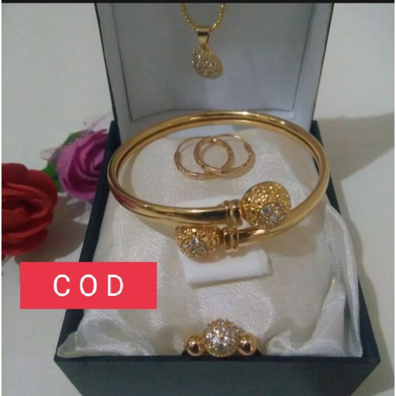 Set perhiasan Sepuhan lapis emas Wanita Dewasa Bangel