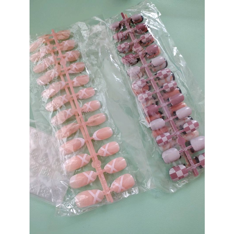 Kuku Palsu Fake Nail 24 Pcs Kemasan Strip Kuku Palsu Baru Fake Nails Kuku Palsu 3d Kuku Palsu Polos French Manicure