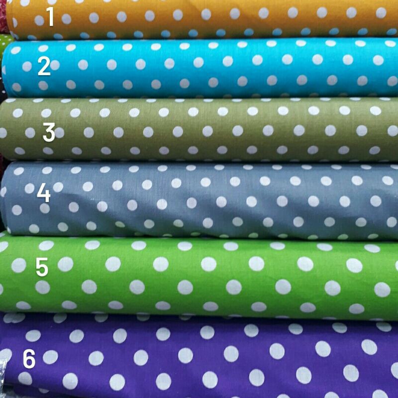 Bahan katun polkadot/Katun print polkadot/Kain katun