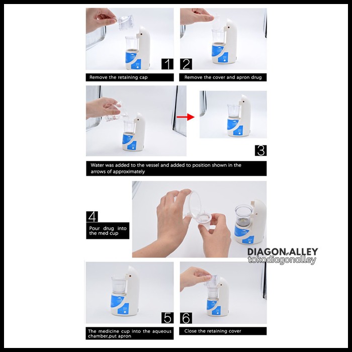 Nebulizer Portabel Murah Omicron Terapi Bantu Pernafasan Uap Nebul Nebuliser Paru Asma Pilek