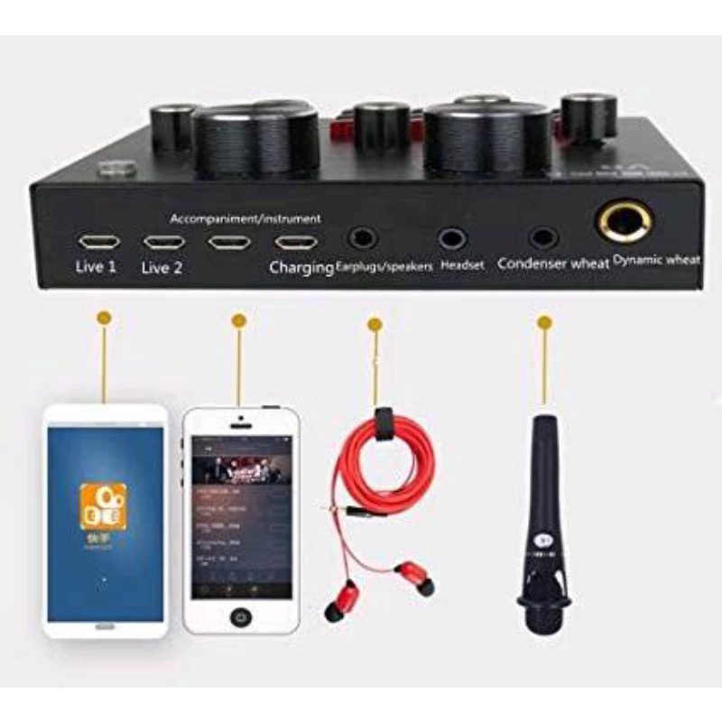 SOUNDCARD AUDIO V8 V8S V8U NEW BLUETOOTH HP PC MAC LIVE BROADCAST KARAOKE SMULE WESING