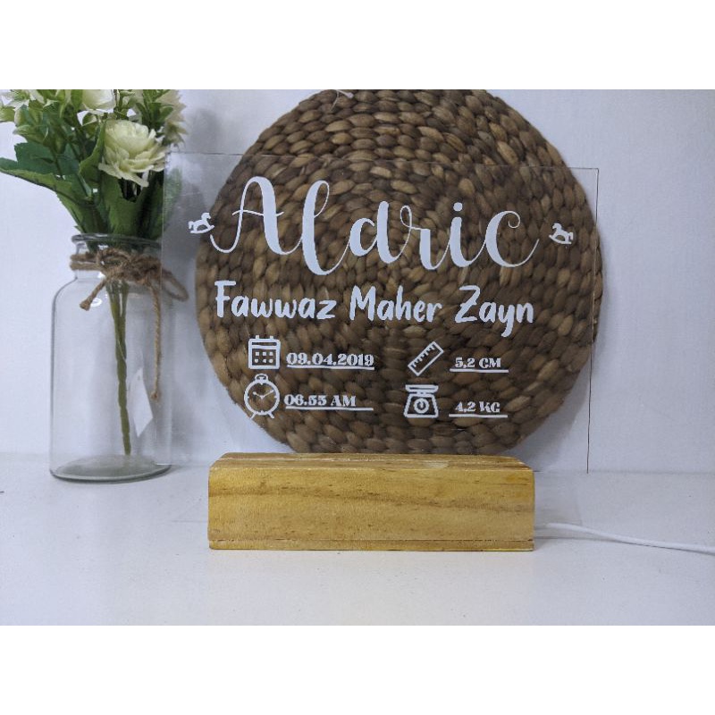 Acrylic Papan Nama Bayi, Hospital Board