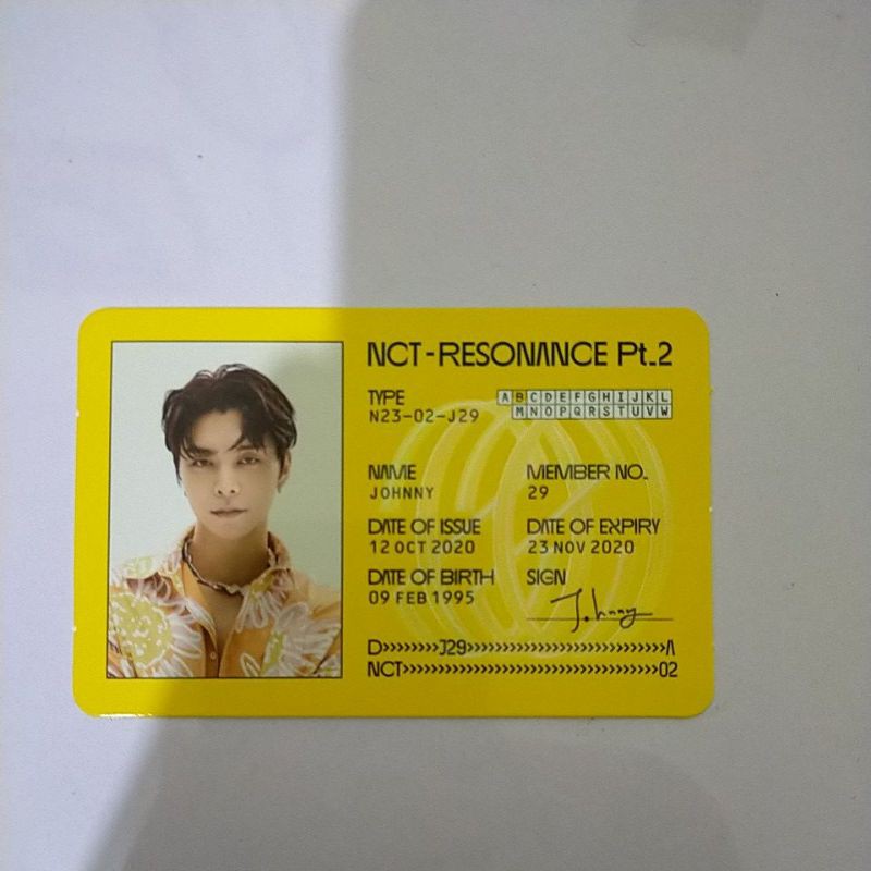 JOHNNY ID CARD DEPARTURE