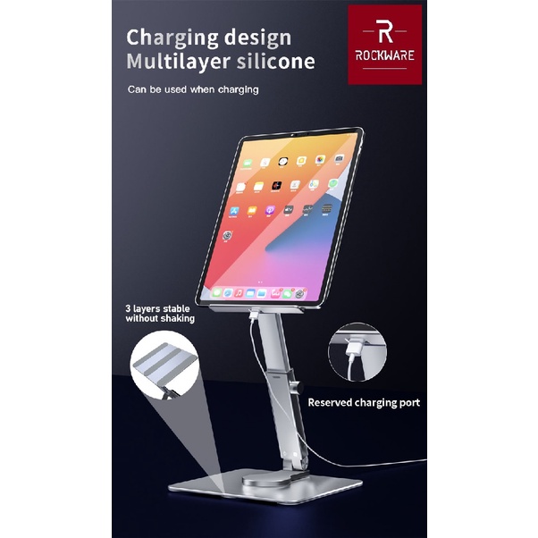 ROCKWARE RW-H06 - Rotating 360 Telescopic Folding Tablet Stand