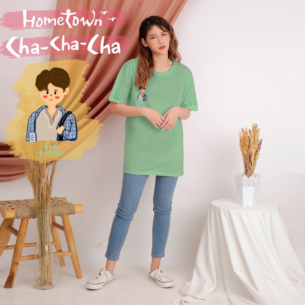 MYSTIQUE.ID-BAJU KAOS HOMETOWN CHA-CHA-CHA HONG DU SIK T-SHIRT LUCU DAN AESTHETIC