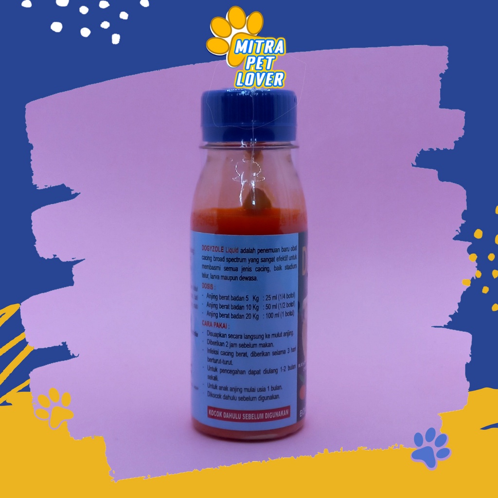 OBAT CACING ANJING - DOGYZOLE LIQUID 100 ML ORIGINAL - OBAT CACING SIRUP AMAN UNTUK ANJING DOG PUPPIES - EFEKTIV - AMPUH - PET ANIMAL HEALTHCARE AND VETERINARY TAMASINDO OBAT KESEHATAN DAN VITAMIN TERNAK HEWAN BINATANG PELIHARAAN MITRAPETLOVER