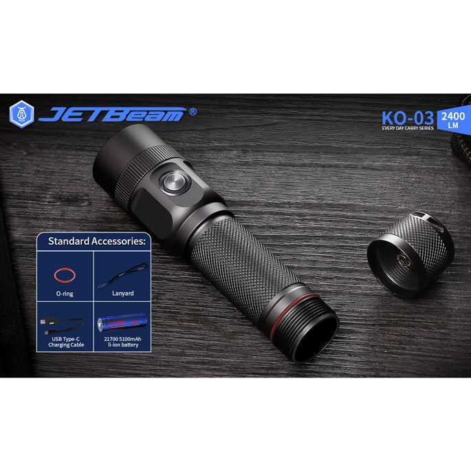 IDN TOOLS - JETBeam KO-03 Senter LED EDC Flashlight CREE SST-70 2400 Lumens
