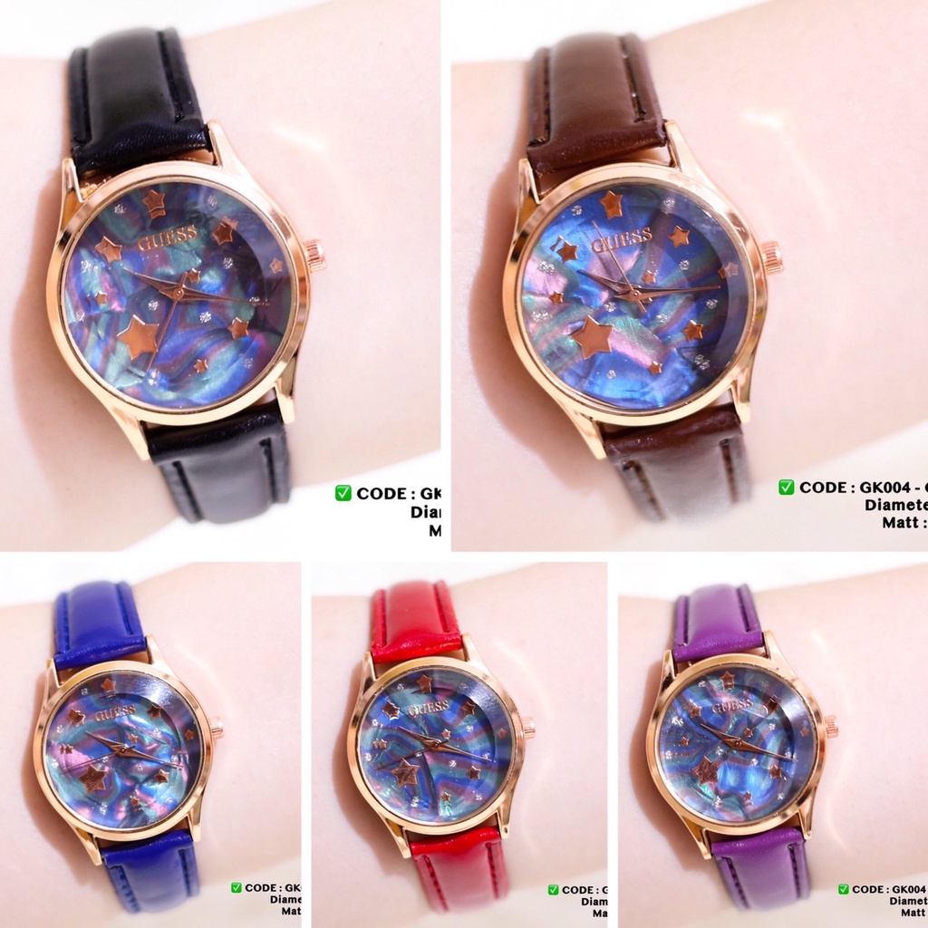 Jam tangan korea wanita COLLECTION PREMIUM tali kulit grosir murah GK007