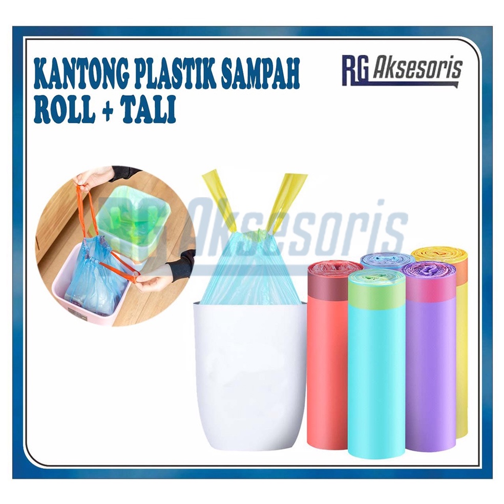 Jual Rgaksesoris Kantong Tali Plastik Sampah Tali Roll 45x50 Cm Isi 15 Lembar Kantong Plastik 3412