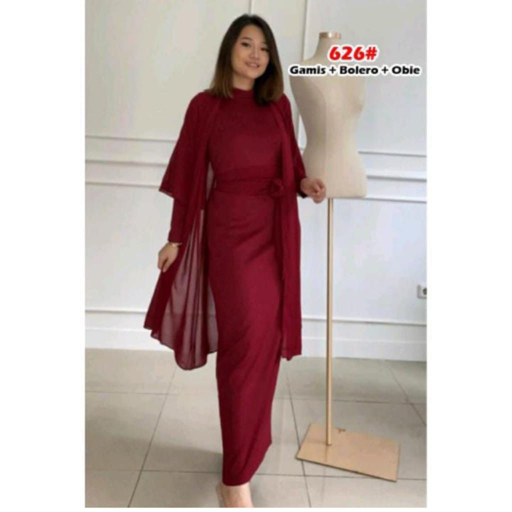 626#gamis+bolero+obie/dress muslim/dress bolero/fashion muslim wanita-Maroon XL