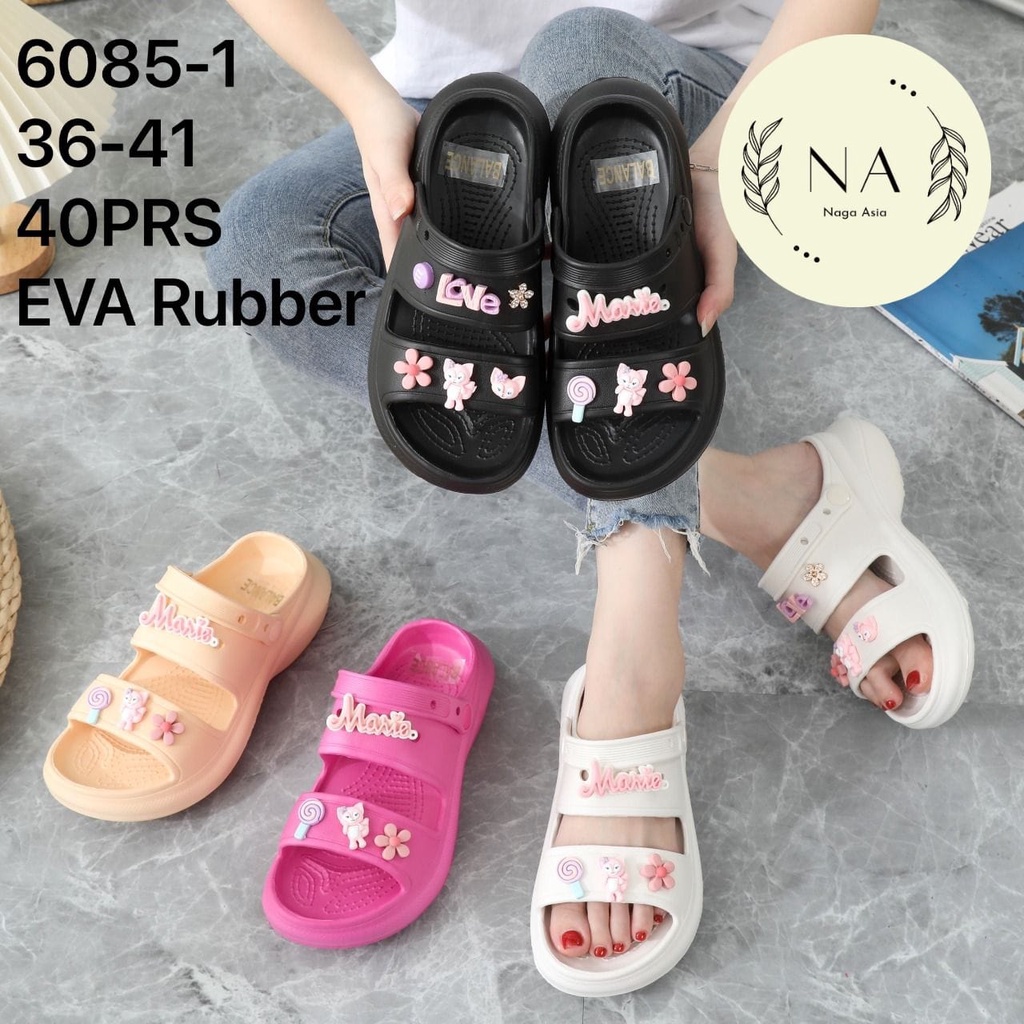 Sandal wanita fuji premium terbaru EVA RUBBER BALANCE 6085-1 SIZE 36-41 Sandal fuji bahan empuk terlaris/sandal bangkok import