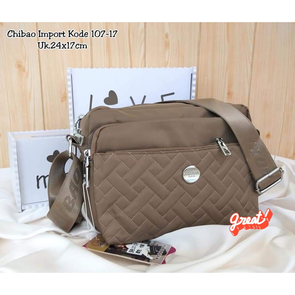 Tas Slempang Chibao 107-17 Size 25x18x10 cm TAS WANITA TAS SLEMPANG WANITA IMPORT TAS CHIBAO TERBARU