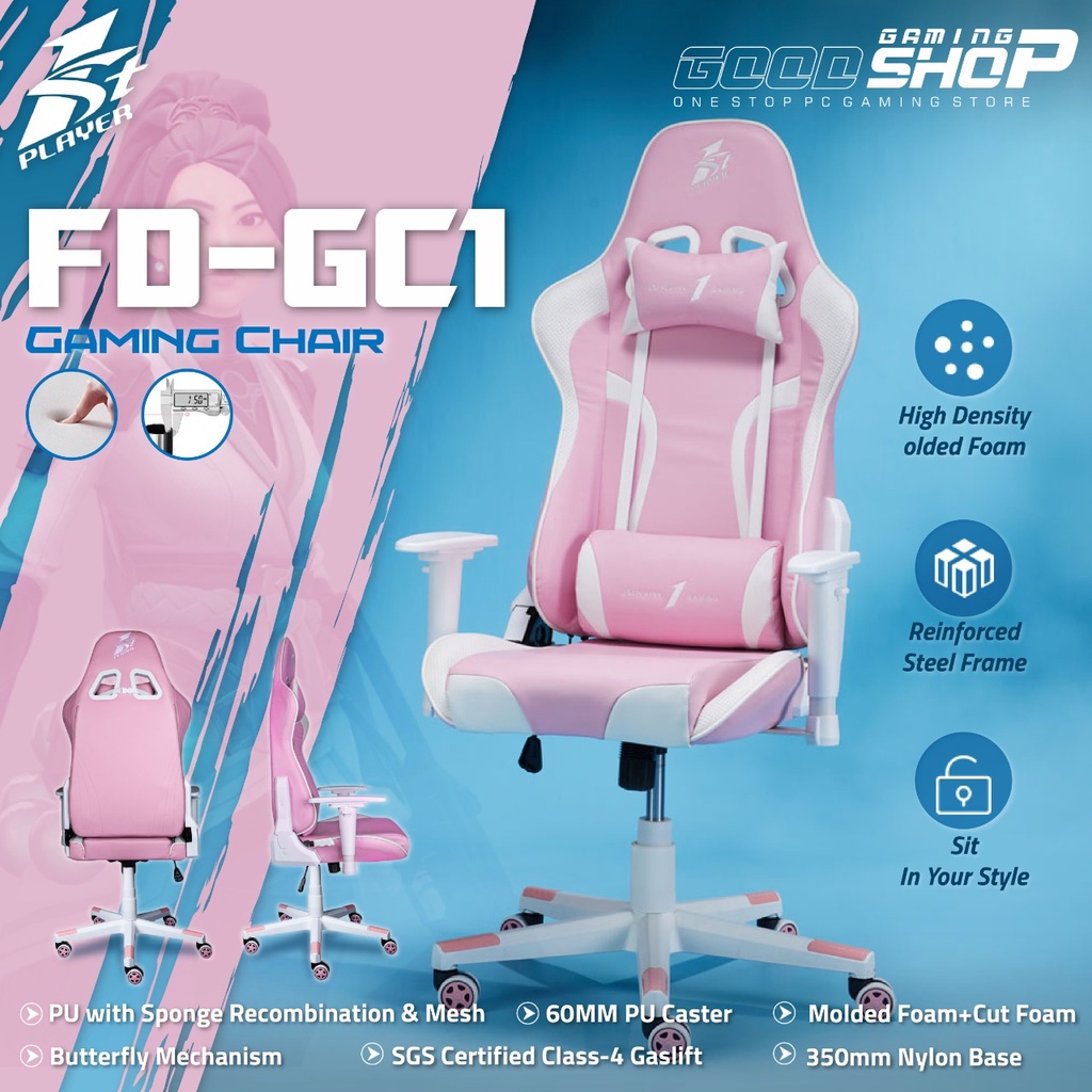 1STPLAYER GAMING CHAIR FD-GC1 / FD-GC-1 (PINK ) Kursi Gaming