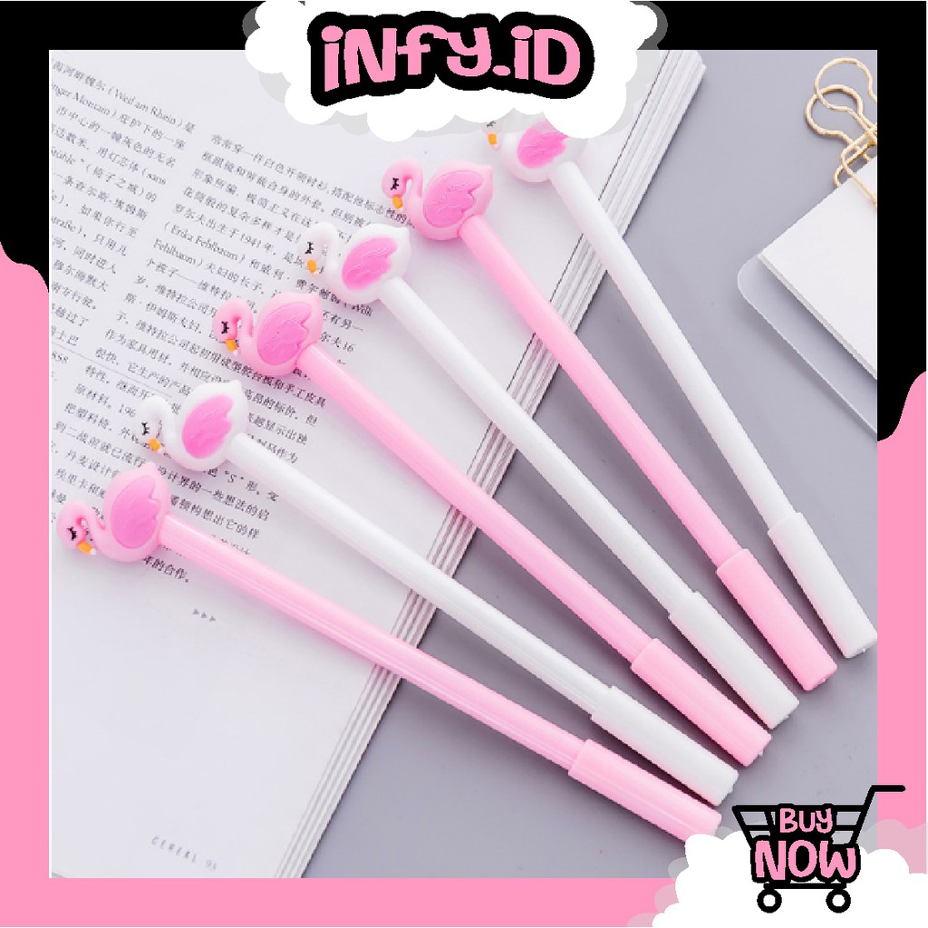 INFY - PENA KARAKTER FLAMINGGO PULPEN LUCU ALAT TULIS GEL PENA CAIR STATIONERY MURAH R206