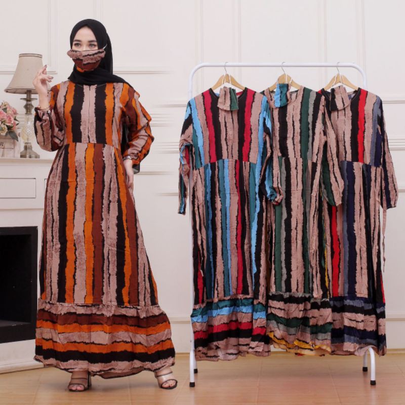 DRESS MOTIF BUNGA / LONG DRESS FLORAL / GROSIR DASTER BALI MURAH / SMOKE DRESS / DASTER KERUT