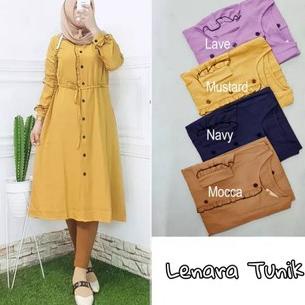 [PRODUK H9PZZ] Best seller Atasan wanita kekinian 2022 Lenara Tunik L-XL Bisa COD Baju Pakaian musli