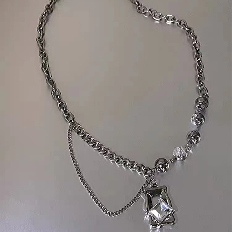 Kalung Rantai Clavicle Desain Geometri Gaya Korea